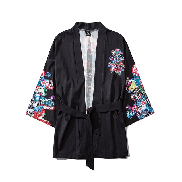 Женское кимоно с принтом кардиган рубашка японское женская блузка Yukata мужская