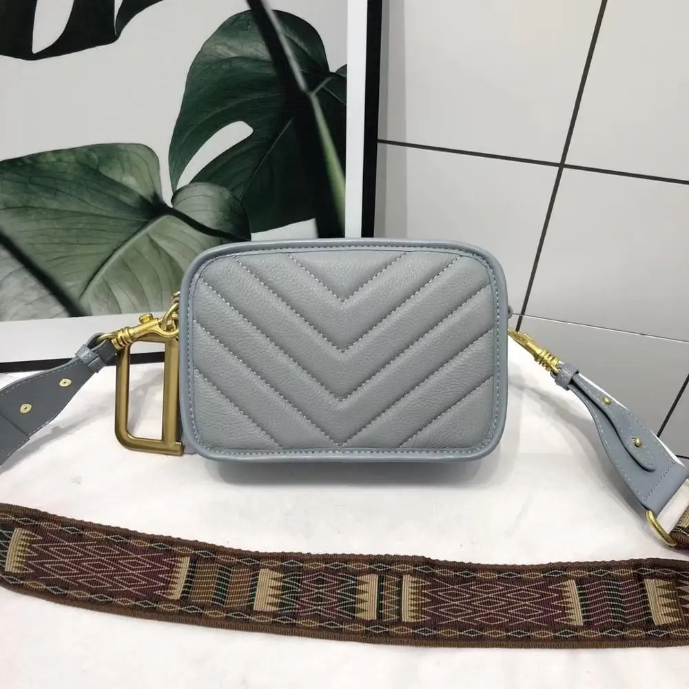 

free shipping 2020 the new style fashion striped genuine cow leather women one shoulder bag crossbody bag 21cm 6color