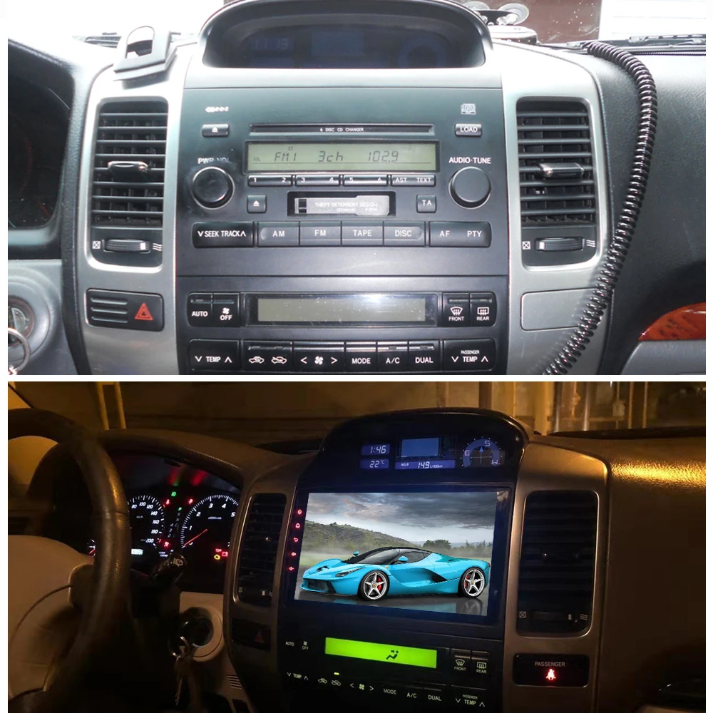Sinosmart Автомобильный GPS навигатор радио для Toyota Prado 2004 2013 2din 2.5D IPS/QLED экран 8 ядер DSP