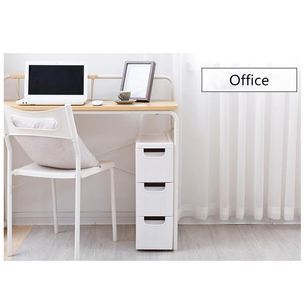 

3-Tire Rolling Cart Organizer Unit with Wheels Narrow Slim Container Storage Cabinet for Bathroom Storage Basket Home Supply