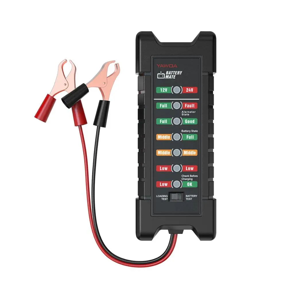 Clip Автомобильный Батарея Тестер 12 V-24 V цифровой генератор BM410 зажим авто Батарея анализатор 6 фара красного цвета для автомобилей автомобиля Батарея инструмента тестирования - Цвет: Clip