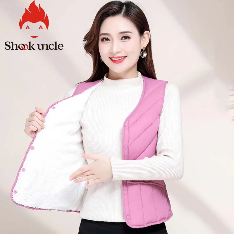 Зимний пуховой жилет из хлопка верхняя одежда Осенний Женский приталенный