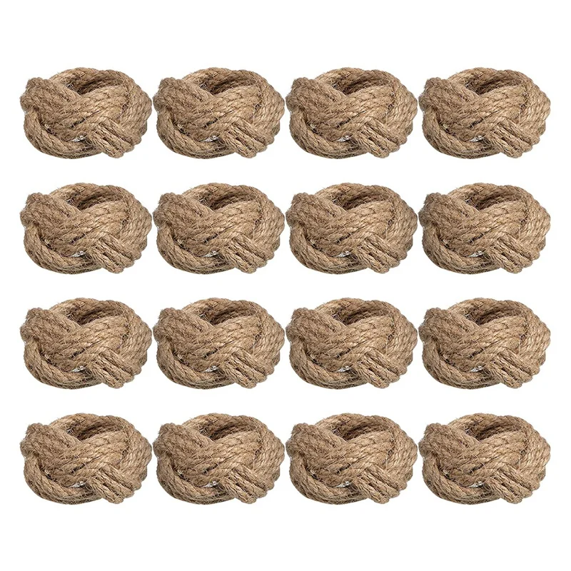 

Napkin Rings Hemp Rope Napkin Rings Farmhouse Woven Napkin Rings for Dinner Table, Party Decorations