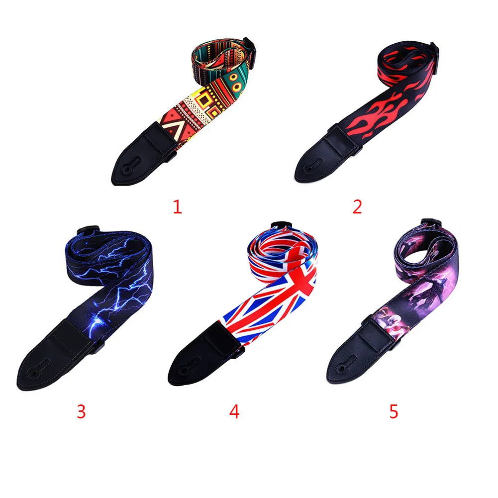 

Colorful Nylon Guitar Strap for Acoustic Electric Guitar and Bass Guitar Belt Adjustable Colorful Printing Nylon