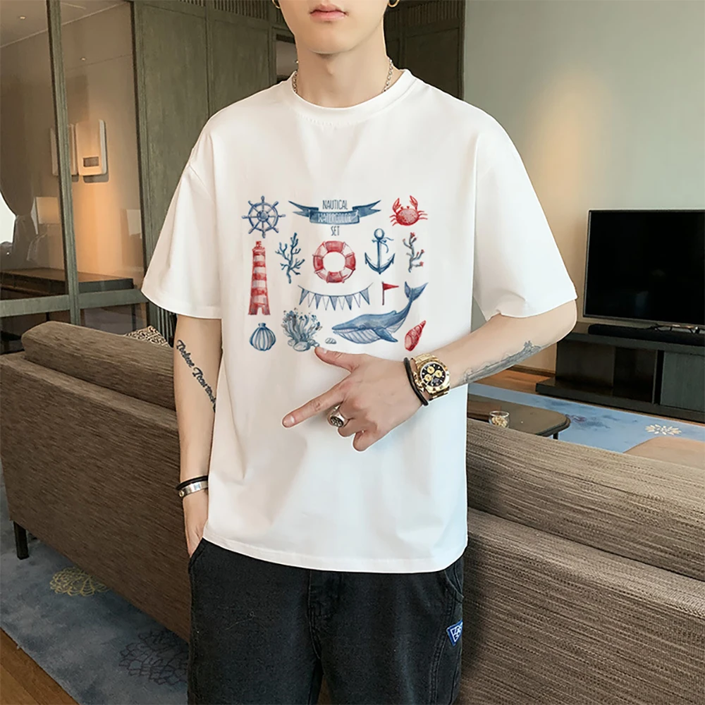 

Casual Europe Human T Shirt Solid Cotton Sharks Fishinger Maid Of Honor Leaf Print Male Teeshirt Summer Short Time Limited For