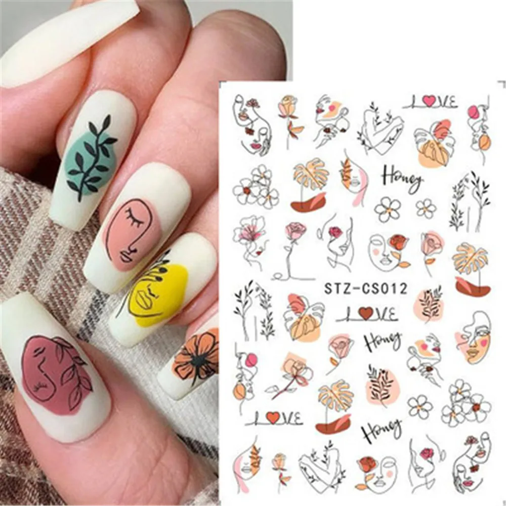 

3pc Letter 3D nail art nail applique gold letter Fruit /Flower/Smile Face Design nail glue sticker decal nail decoration DIY