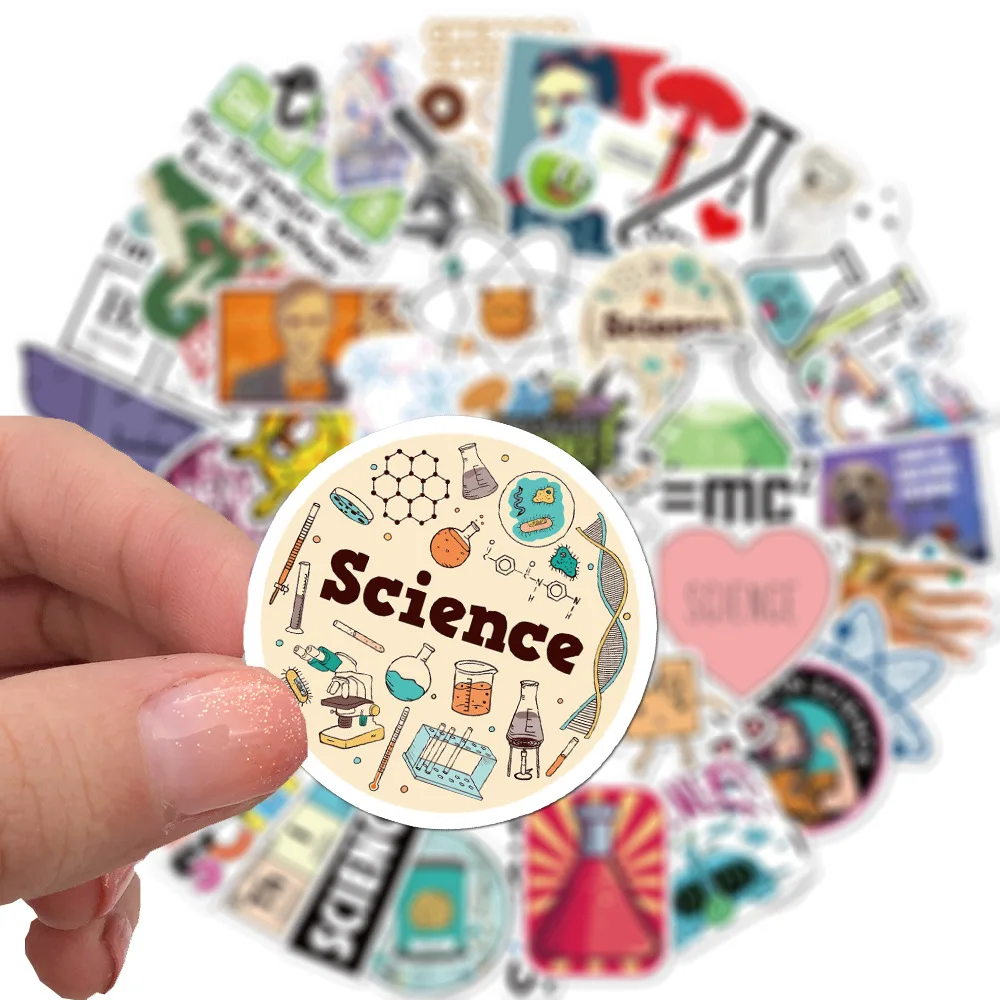 50Pcs Science Experiment Chemical Programming Stickers For Laptop Phone Luggage Waterproof Stationery Sticker Decals Kids Toy | Мобильные
