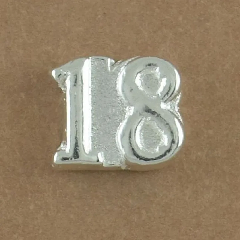 floating charms-18 Металлические плавающие прелести арабскими цифрами От 0 до 9 лет 18 21 30 40 50 60 подвешиваемый кулон подвески ювелирные изделия для медальон из смарт-стекла очарование - Окраска металла: floating charms-18