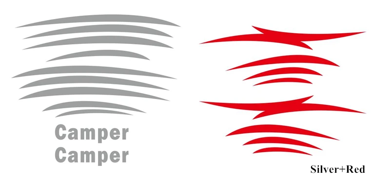 Silver-Red 1 комплект дом на колесах караван путешествий трейлера туристического автофургона полосы Графика виниловый комплект Переводные картинки наклейки для автомобиля Авто кузова декоротивная наклейка для Стикеры - Название цвета: Silver-Red