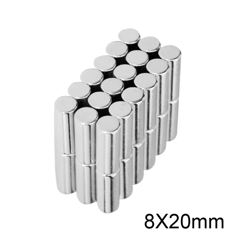 Мощный магнит 8x20 мм постоянный неодимовый толщиной круглый 5 ~ 50 шт. | Обустройство