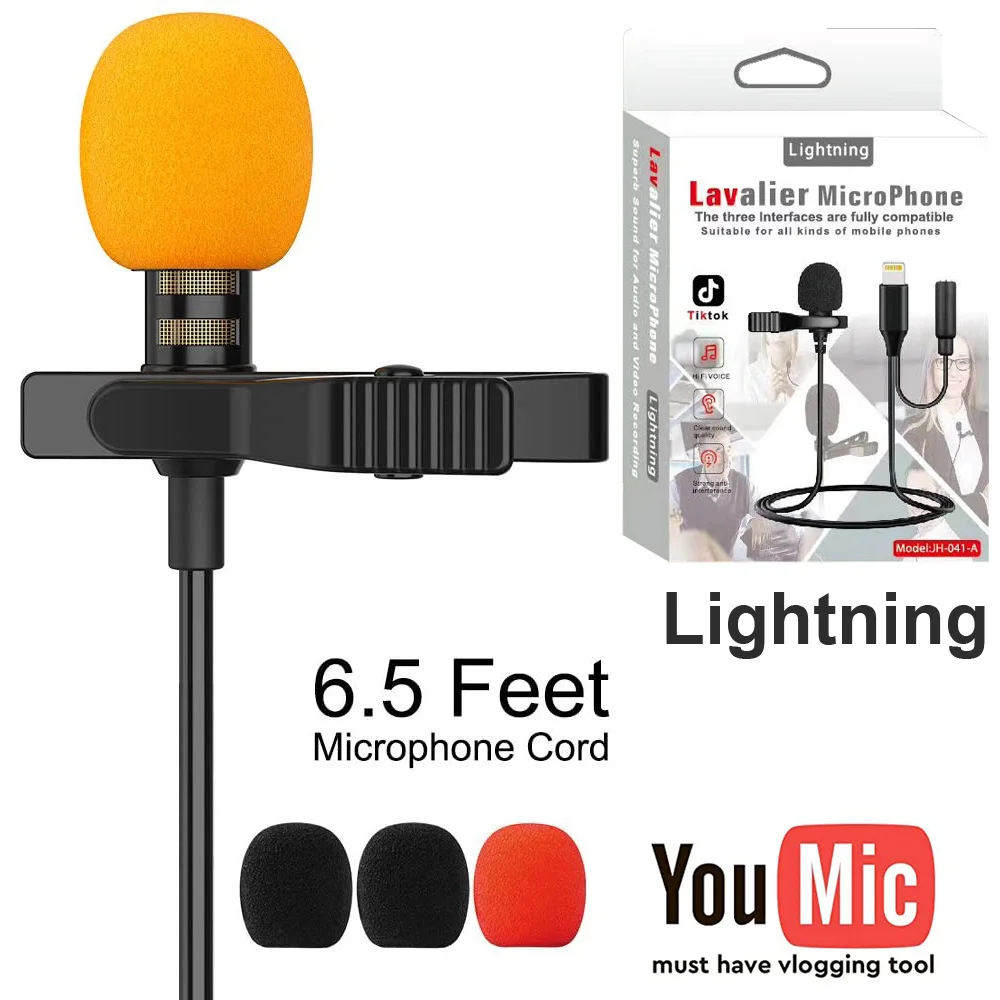 Внешний петличный микрофон с зажимом на лацкане и аудиоразъемом 3 5 мм для iPhone 7 8 XS