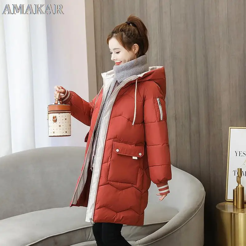 

Down Jackets Female Winter Coat Women's Parkas Hooded Warm Winter Jacket Coat Cotton Padded Jacket Plus Size XS-3XL