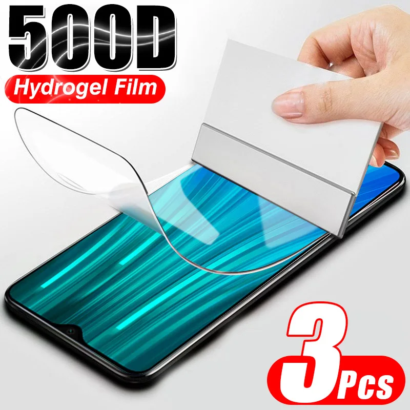 500D 3 шт Гидрогелевая мягкая пленка для Xiaomi Redmi Note 7 8 6 Pro 8T защита экрана 8A 7A 5 Plus