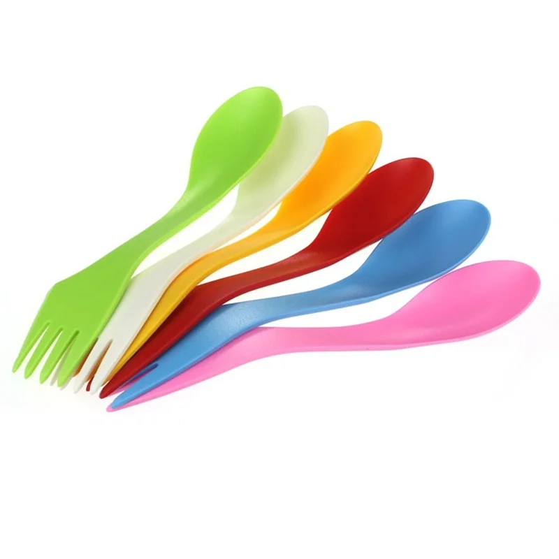 

6x Spoon Fork Knife Camping Hiking Utensils Spork Combo Travel Gadget Cutlery Outdoor Tableware