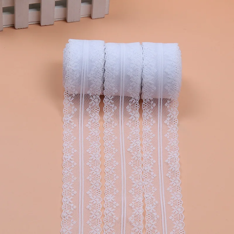 5 ярдов/20 ярдов Белый цвет вышитые африканские кружевные ленты чистая кружевная