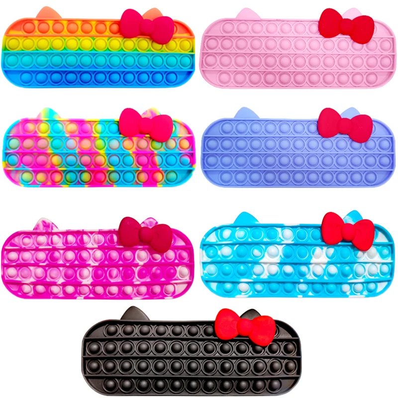 

Kawaii Fidget Toys Simple Dimple Anti Stress Push Bubble Student Pencil Case Cartoon Stationery Box Toys for Girls Brinquedos