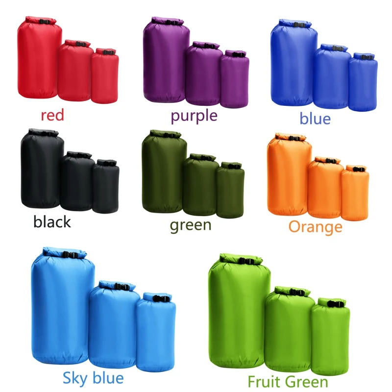 

3 Piece Set 8L 40L 70L Waterproof Dry BagPack Sack Swimming Rafting Kayaking Floating Sailing Canoing Boating Water Resistance