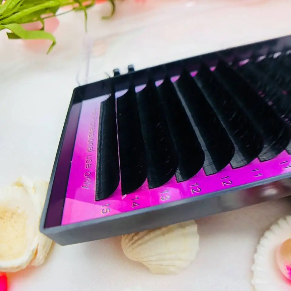 GLESUM 10 Trays Eyelash Extensions Of Blooming Fans Set 0.05 0.07 Mixed Length Mink Eyelashes Volume Russian Lashes |