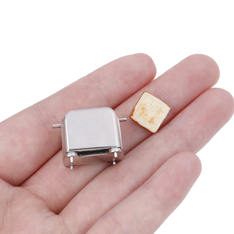

Mini Bread Machine Toaster 1/12 Scale With Toast Miniature Dollhouse Accessories Cute Doll Houses Decoration