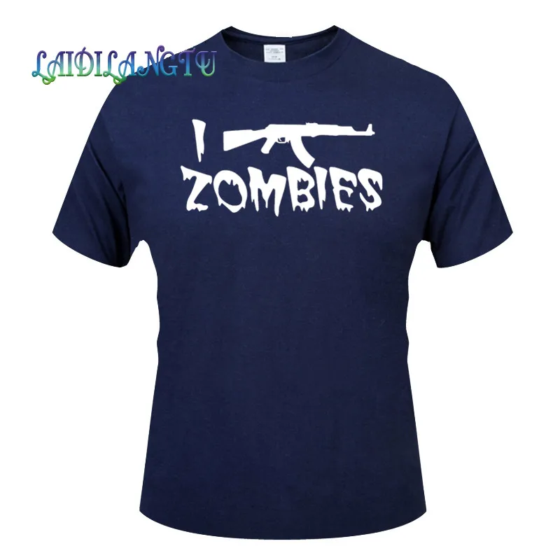 Горячая Распродажа 2019 Новая модная мужская футболка с коротким рукавом I SHOOT ZOMBIES