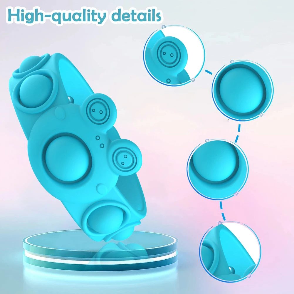 Juguetes de burbujas de empuje para ni&ntilde;os, pulsera con hoyuelos suaves, juguete sensorial de descompresi&oacute;n, antiestr&eacute;s, relajante, juguete para regalo-2