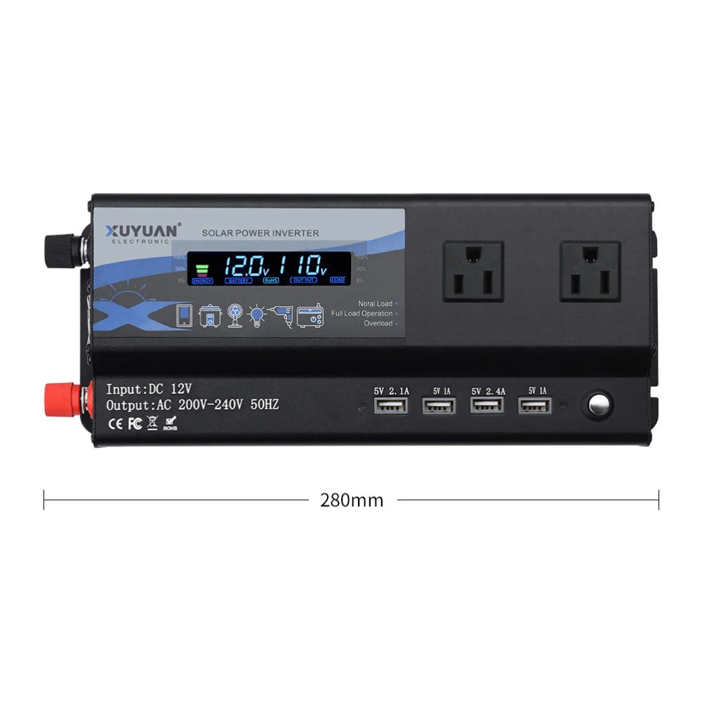 

24V-110V 4000W Car Converter Vehicle with LED Light (US Plug)