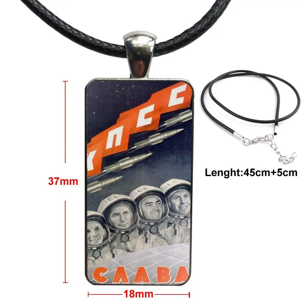 

Soviet Union Ussr For Women Wedding Glass Cabochon Pendant Necklace Rectangle Fashion Necklace