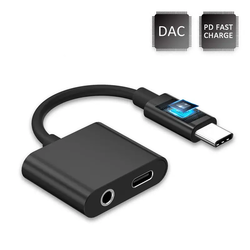Переходник для наушников 2 в 1 с Usb Type C на 3 5 мм Ipad Pro Huawei P20 Aux аудио зарядное