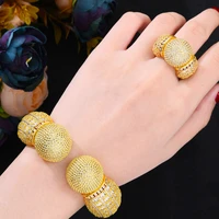kellybola fashion luxury bubble ball shape full cubic zirconia bangle ring 2pcs womans wedding daily anniversary jewelry sets