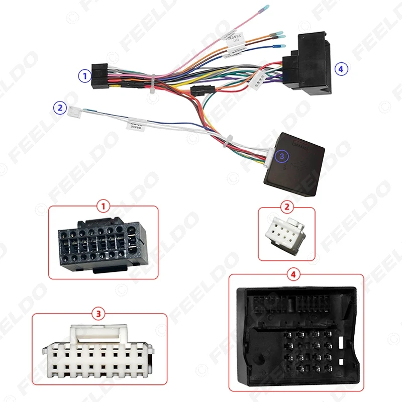 FEELDO Car 16pin Audio Wiring Harness For Opel 10-16 Aftermarket Stereo Installation Wire Adapter | Cables Adapters &amp Sockets