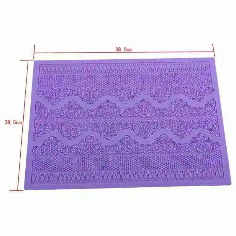 

38.5*28.5cm Big Silicone Mat lace cake Fondant Flower lace Lace sugar Mold Cake Decorating Pattern mould wedding baking L9G3
