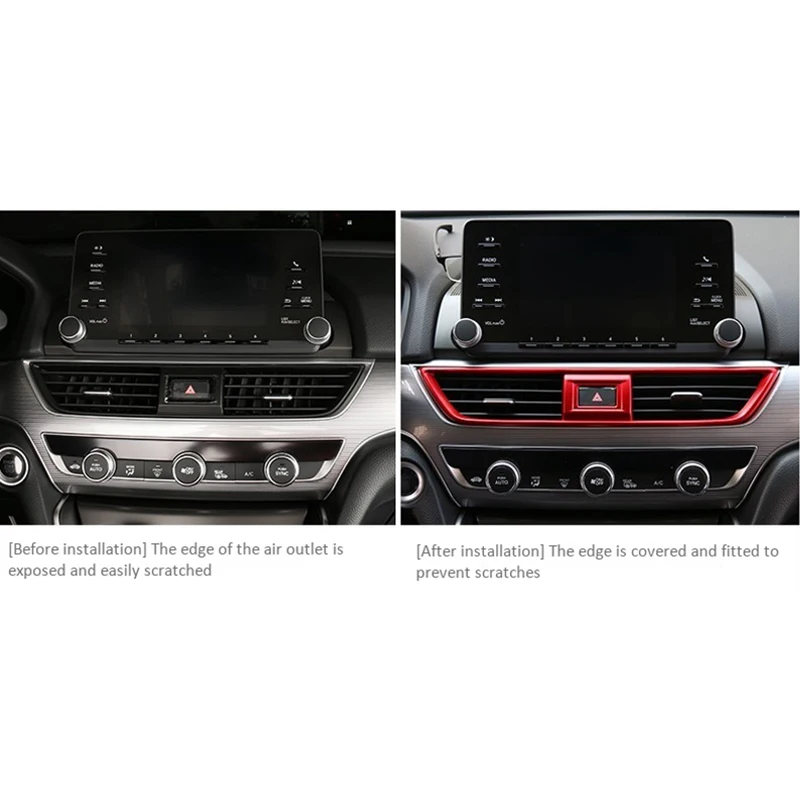 

for Honda Accord 10Th 2018 2019 Car Middle Air Conditioner Outlet Decoration Sticker Cover Trim Frame Car Accessories
