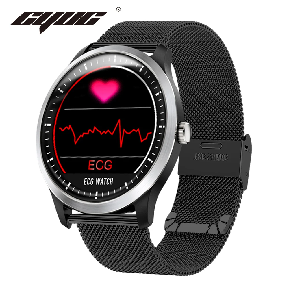 Мужские Смарт часы CYUC N58 ECG PPG с электрокардиограммой ЭКГ дисплеем пульсометром
