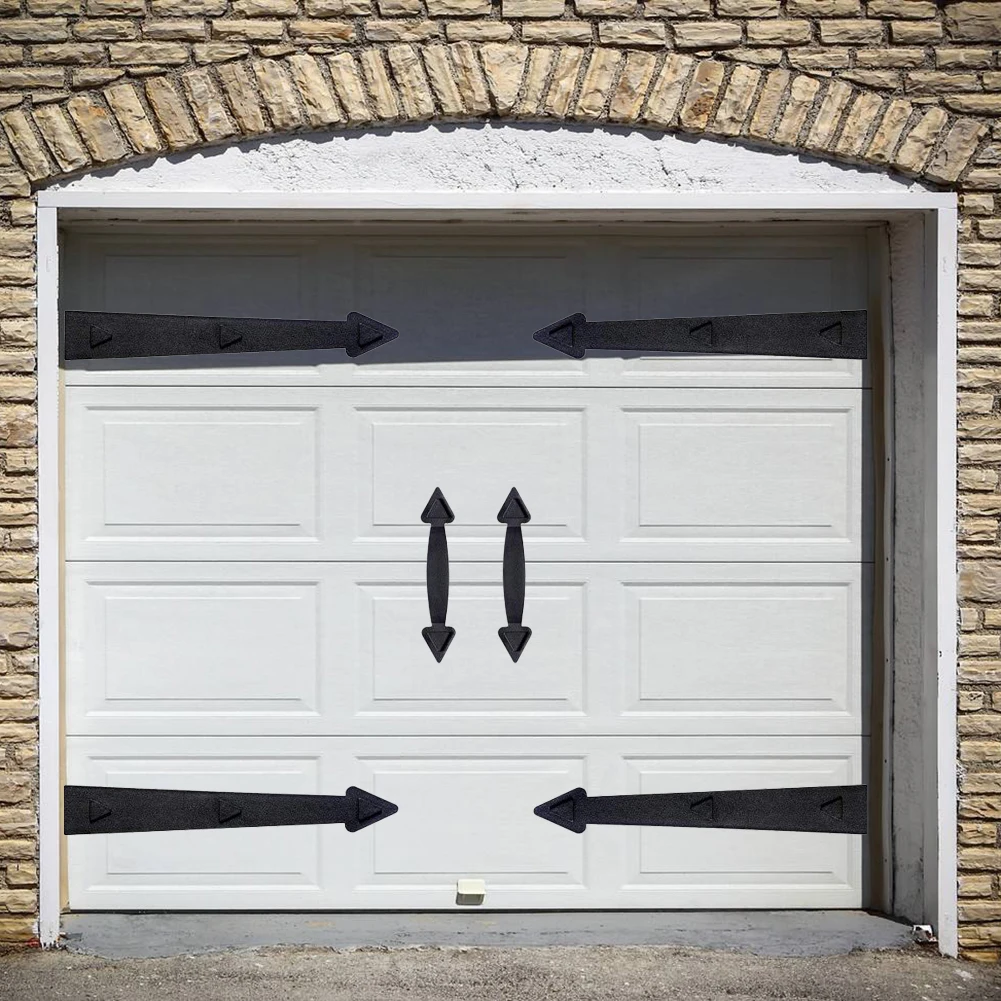 

Home Wear Resistant Faux Hinge Decorative Magnetic Curb Appeal Easy Install Door Handle Set Car Garage Door Decorative Handle