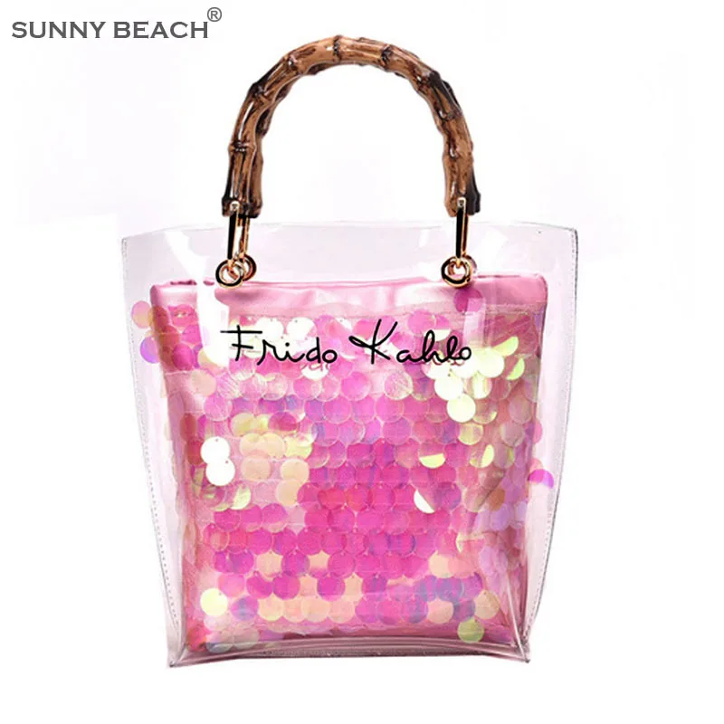 Модная женская сумка SUNNY BEACH из ПВХ прозрачная пластиковая для женщин 2 шт.