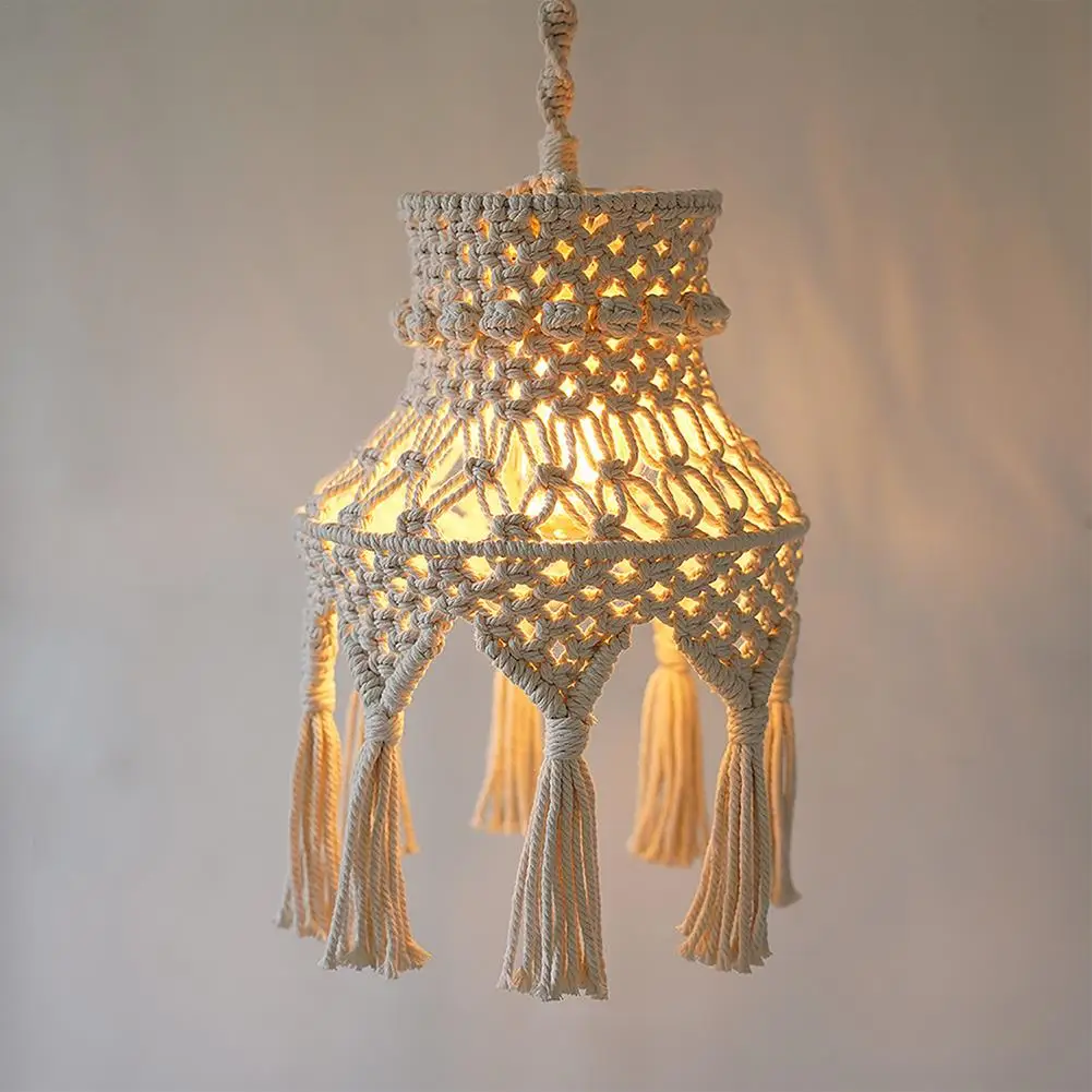 

Bohemian Hand-woven Shade Of Cotton Rope Chandelier Window Decoration Home-stay Bedroom Chandelier Shade Decoration