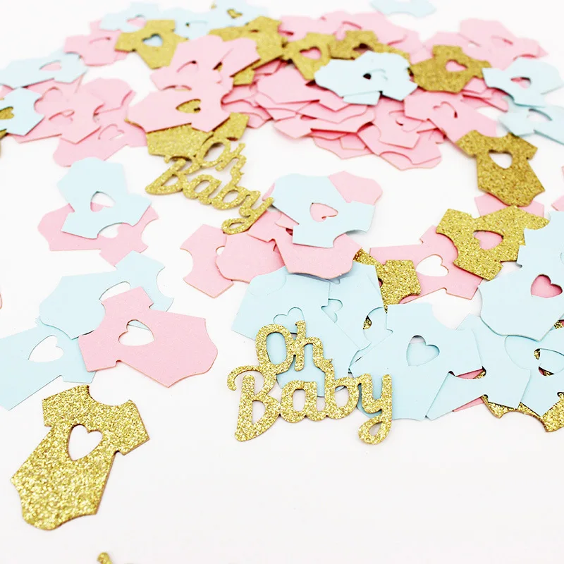 100 шт Oh Baby Small Clothes Paper Confetti Sex Party Decoration Scraps подарочная упаковка принадлежности для