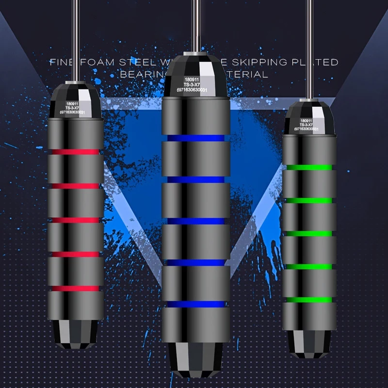 Подшипник стальной проволоки Прыжки Скакалка скорость тренировки Регулируемая фитнес упражнение скакалка утолщенная противоскользящая пена ручка