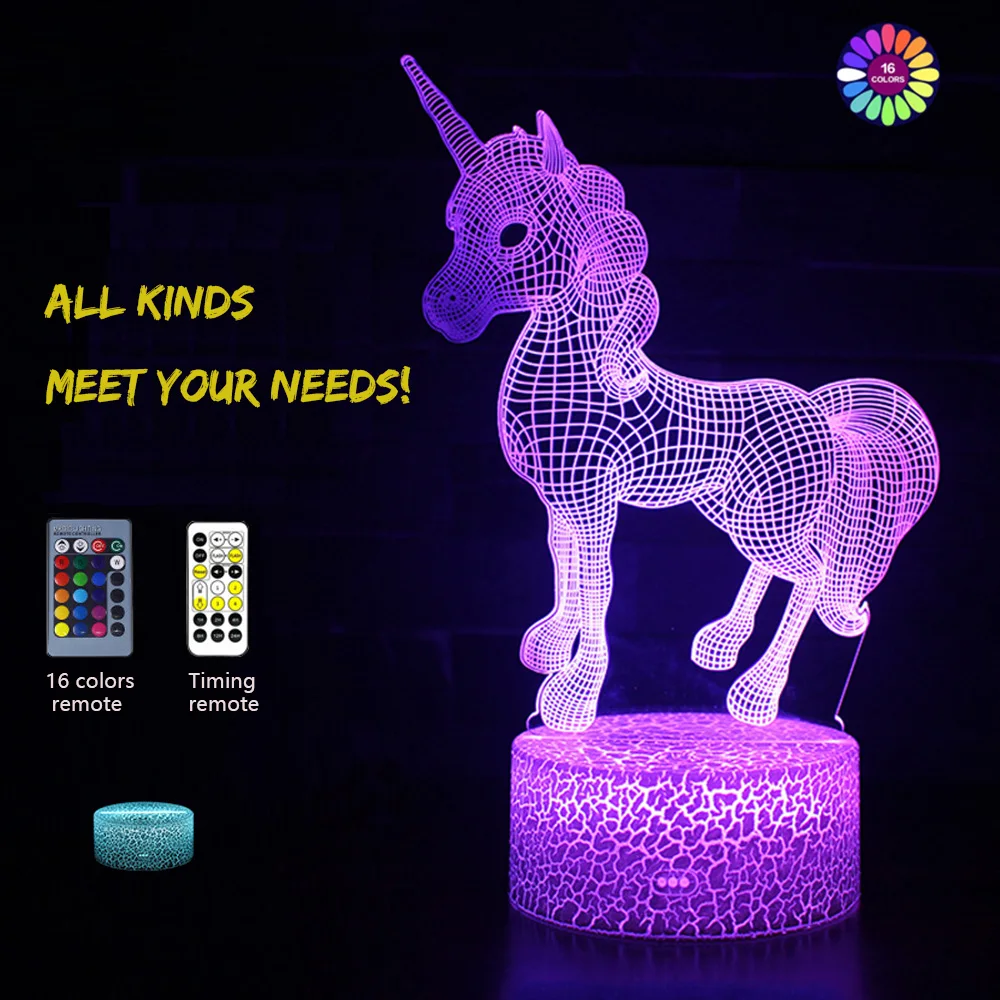 Горячая Распродажа лошадь серии 3D маленький Ночной светильник сенсорный