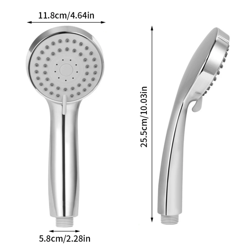 

Handheld Shower Head Set 3 Spray Settings Bath Massage SPA Showerhead with Stainless Hose Bracket