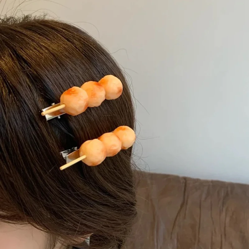 Women Imitation Food Hairpin Pork Rods Hair Accessories Edamame Ribs Kelp Chips BBQ Clips | Красота и здоровье