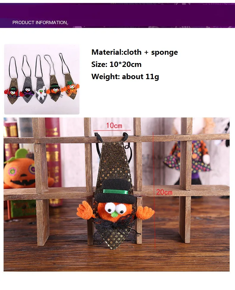 

Children Halloween Light Up Party Props Pumpkin Tie Ghost Glow Ties Decor Toys Gift Hallowmas Decorations For party