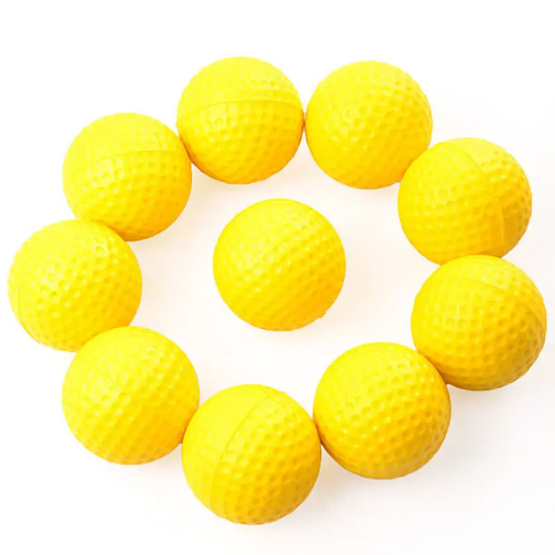 10PCS Plastic Golf Ball Outdoor Sports Yellow Soft Elastic Balls Practice Training Aid High Quality | Спорт и развлечения