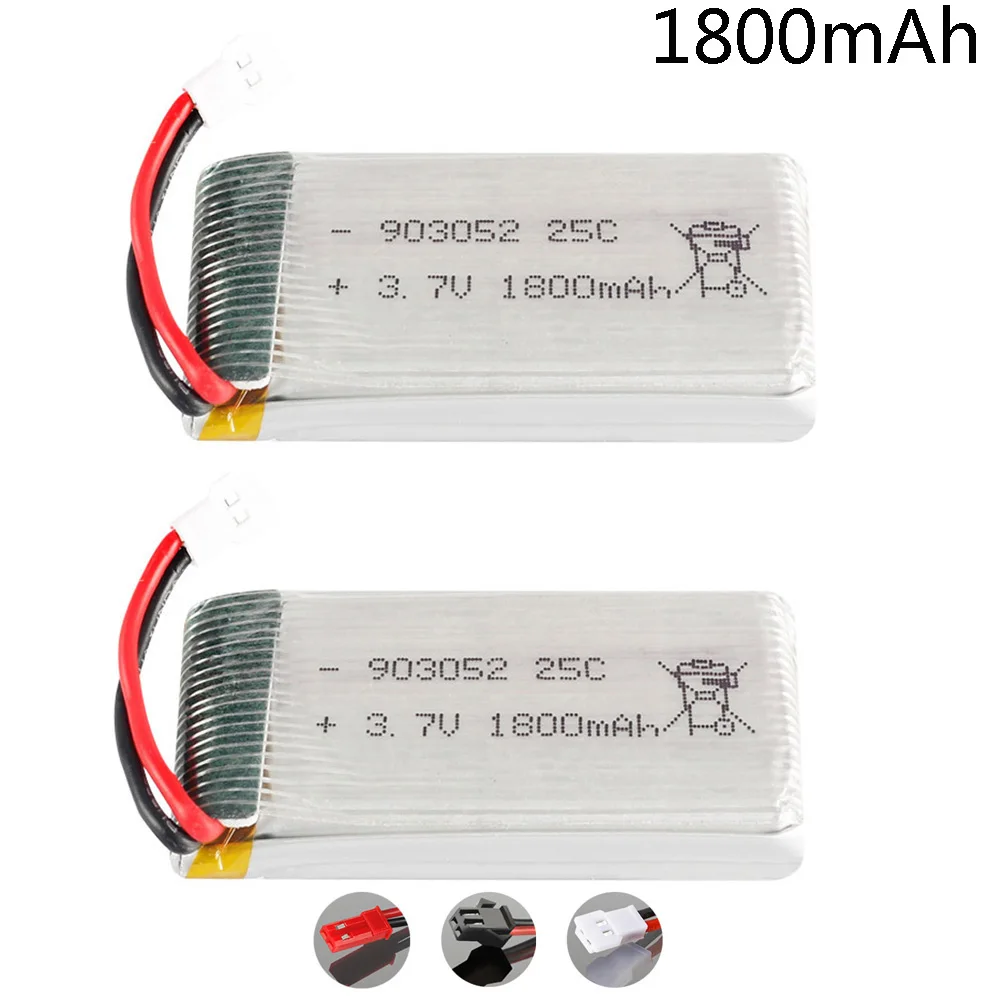 Литий-полимерный аккумулятор 3,7 в 1800 мАч для KY601S SYMA X5 X5S X5C X5SC X5SH X5SW X5HW X5UW M18 H5P HQ898 H11D H11C, запчасти для радиоуправляемых вертолетов, 2 шт.