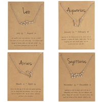trendy 12 constellations horoscopes pendant necklaces for women men teens girls elegant silver chain necklace fashion jewelry
