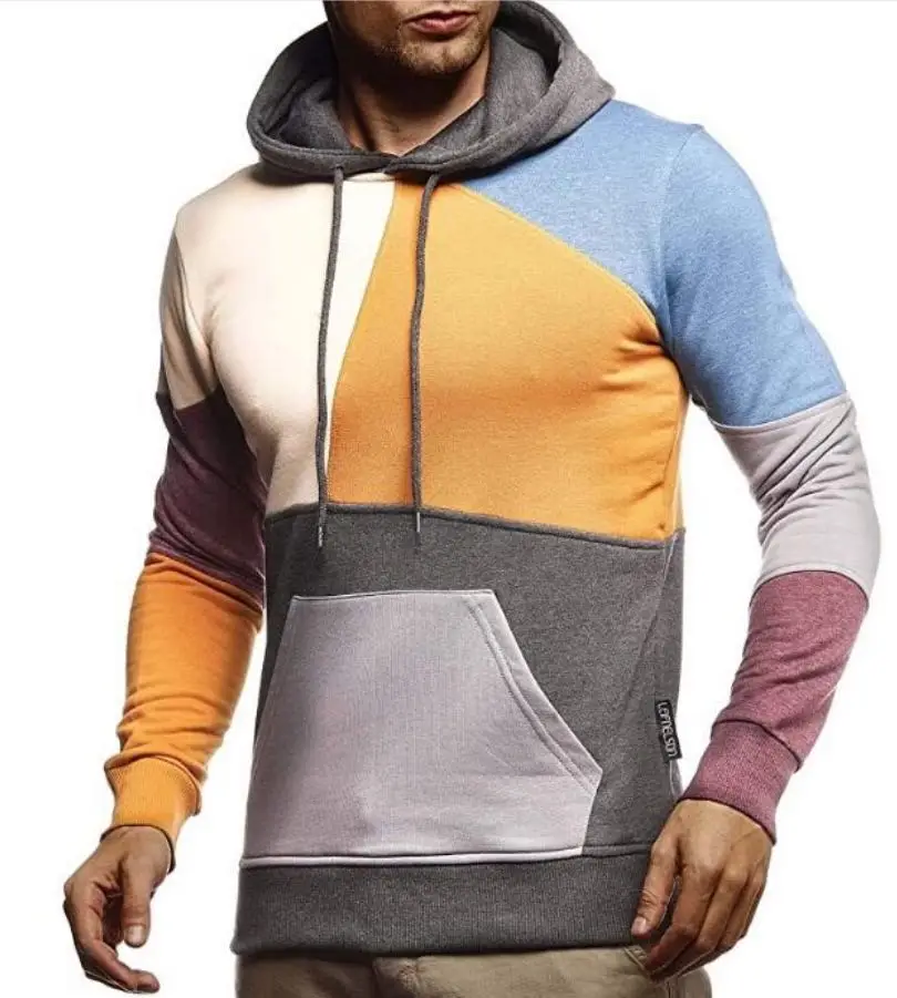 

Men's clothing style color matching of 2020 autumn winters fleece hoodies set of big yards leisure coat