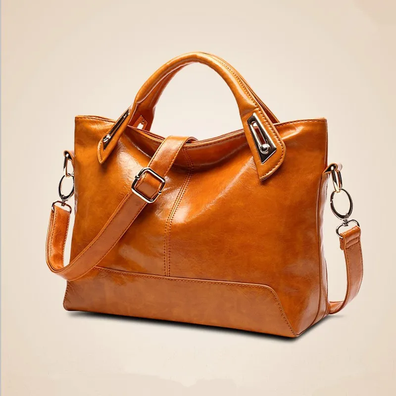 

New Fashion Simple Women Handbag Oil Wax Leather Women Shoulder Messenger Bag Handbag Leather Bags Crossbody Bags for Women