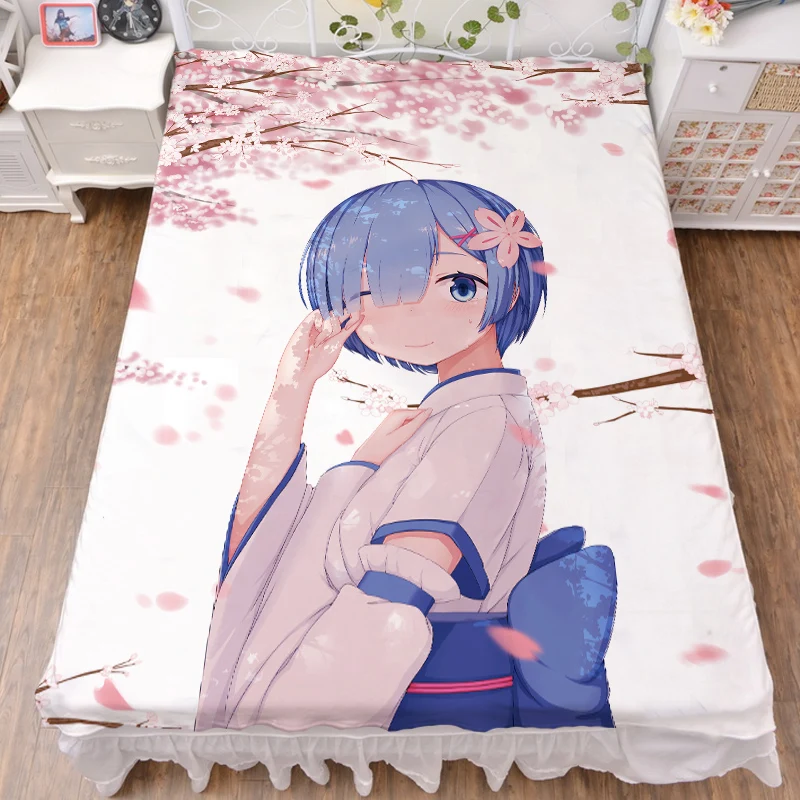 

Coscase аниме Re Zero kara Hajimeru Isekai Seikatsu персонажи сексуальной девушки Rem молочное волокно простыня и фланелевое одеяло летнее одеяло