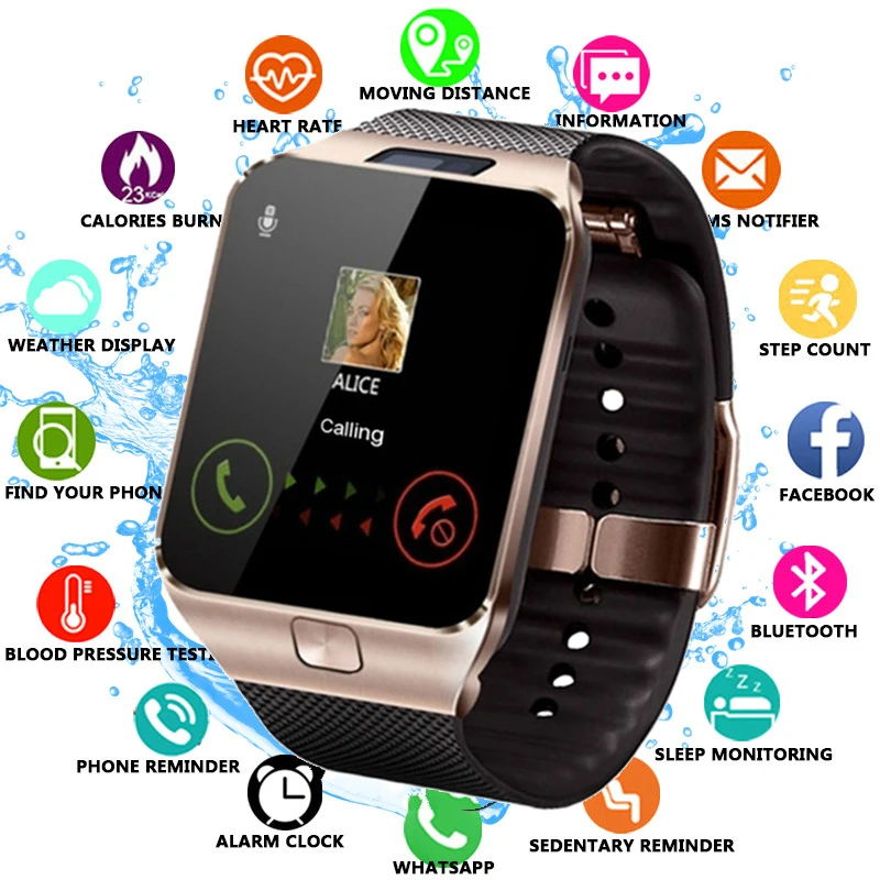 Смарт часы DZ09 умные с поддержкой TF SIM Камера для мужчин и женщин спортивные Bluetooth