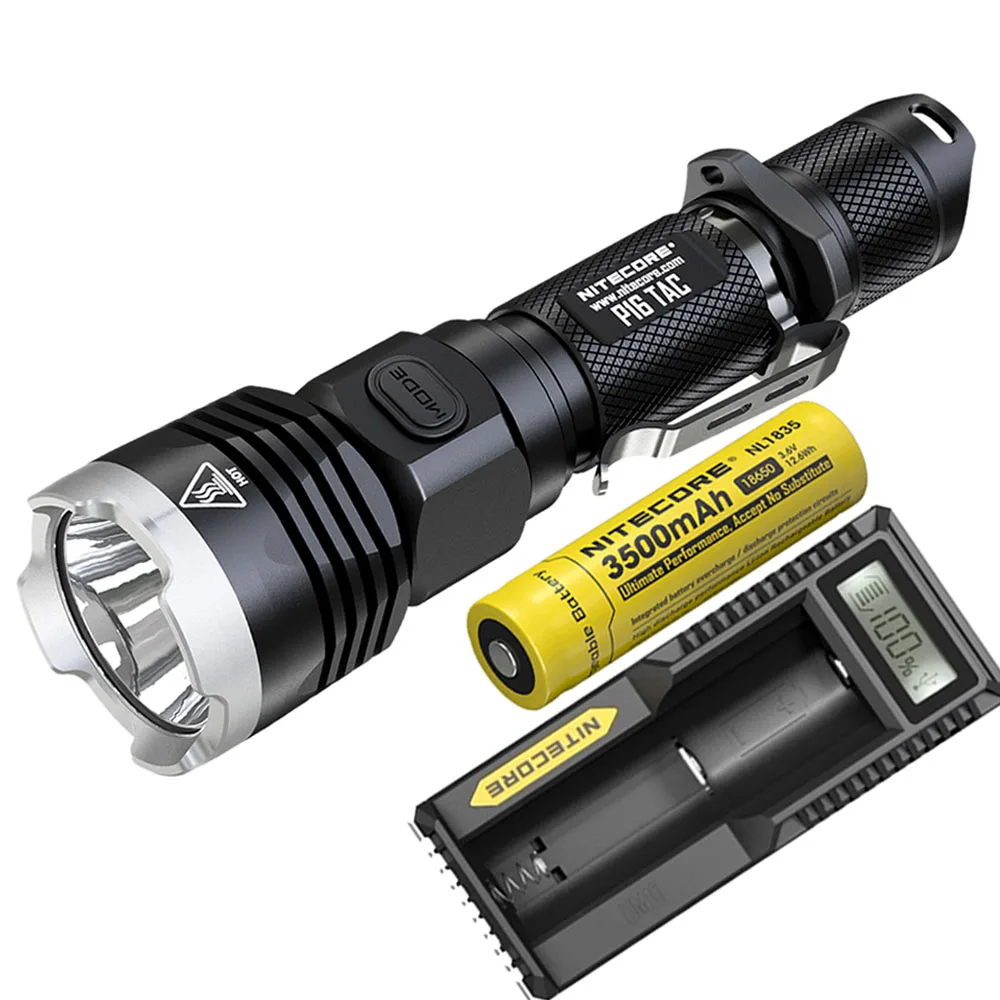 P16TAC NL1835 UM10 Тактический светильник NITECORE P16TAC P16 TAC для вспышки CREE XM-L2, максимальная дальность луча 1000 люмен, 300 м, уличный фонарь, поисково-спасательный светильник - Испускаемый цвет: P16TAC NL1835 UM10